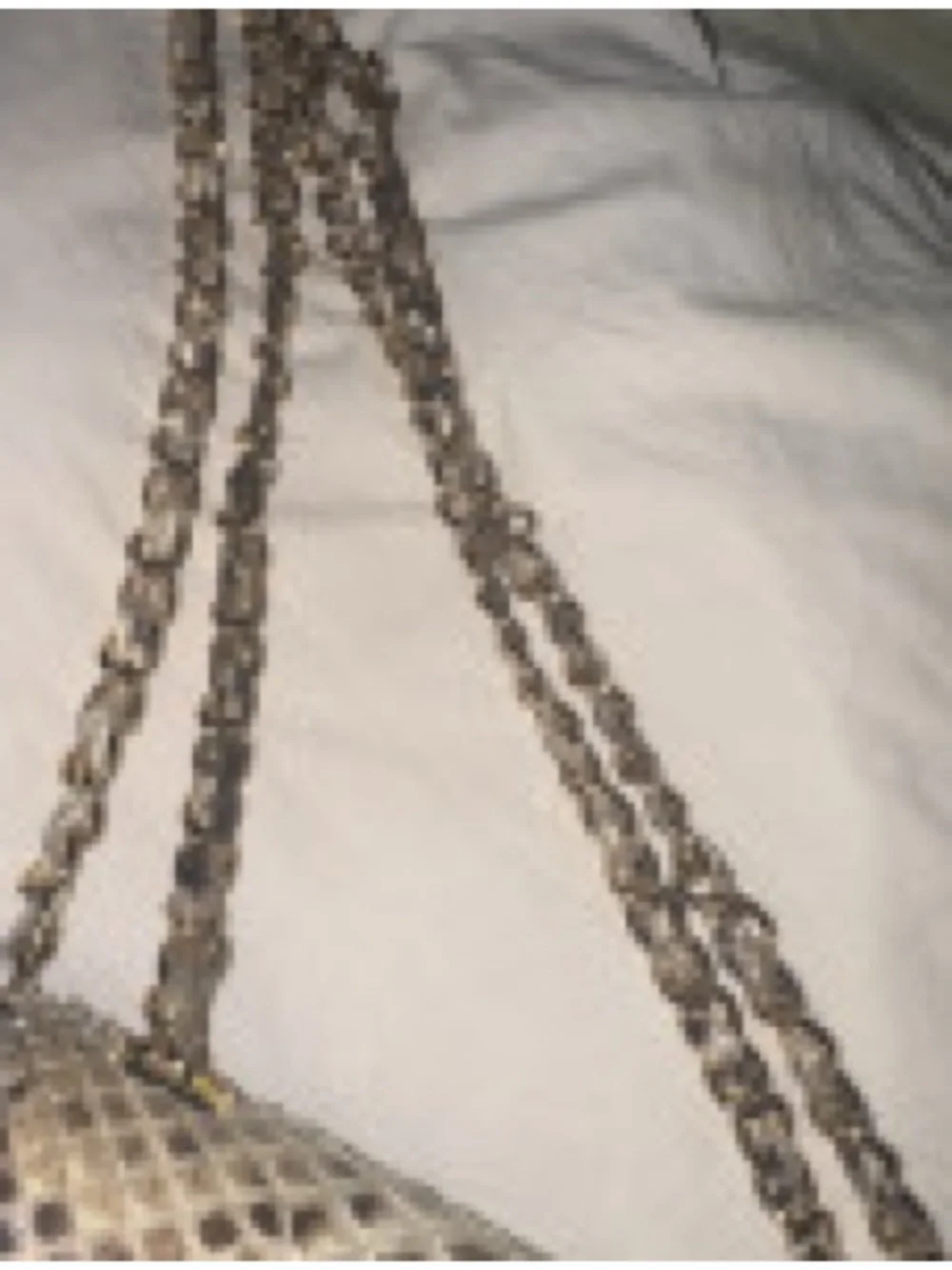 CHANEL Gold-Tone Python-Effect Quilted Shoulder Bag
